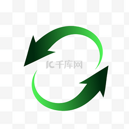段落交互图片_矢量绿色商务循环箭头