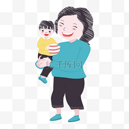 妈妈抱宝宝矢量图片_母亲节妈妈抱着宝宝矢量人物