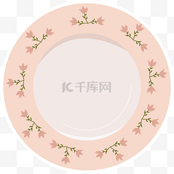 陶瓷盘子图片_小碎花陶瓷餐具盘子矢量元素下载