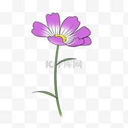 小花卡通手绘图片_中国风手绘紫色小花