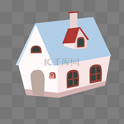 烟囱和雾图片_彩色几何建筑房屋元素