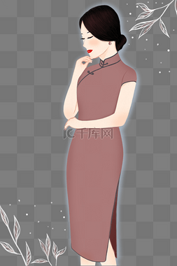 古典美女精美手绘插画