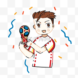 2018俄罗斯世界杯足球赛奖杯插画