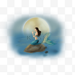 童话世界图片_梦幻奇幻美人鱼和月亮