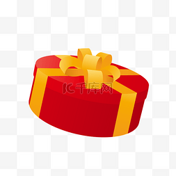 红色礼物盒图片_红色礼物盒黄色蝴蝶结节日元素