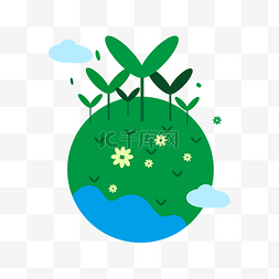 环境保护插图图片_绿色环境植物插图