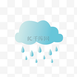 天气图片_水彩雨滴和云朵简图