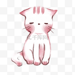 可爱宠物猫咪手绘插画