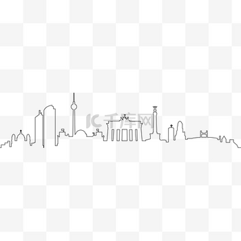 高楼建筑手绘图