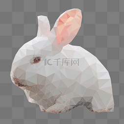 中秋节月兔科技晶格化矢量图