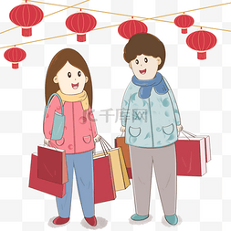 卡通形象拜年图片_新年2019年回家拜年