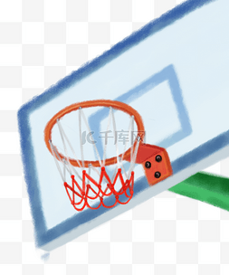 篮球架元素图片_毕业季青春水彩学校运动篮球架