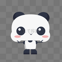机器小熊猫手绘插画表情