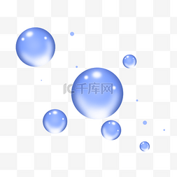 蓝色透明可爱卡通大水滴