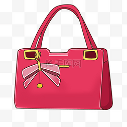 女包包包图片_粉红色手提包插画