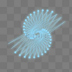 圆点线图片_蓝色圆点多变线行图案PSD透明底