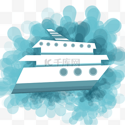 白色的轮船图片_手绘轮船卡通插画