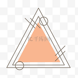 矢量卡通扁平化橙色几何图形边框