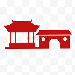 中国建筑红色图片_中式风格房屋免抠图
