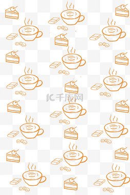 咖啡图片_手绘咖啡底纹插画
