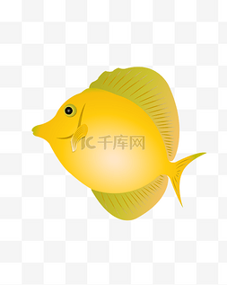 矢量手绘卡通黄色的鱼