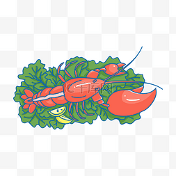 度假美食小龙虾插画