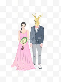 结婚美女与野兽图案元素设计