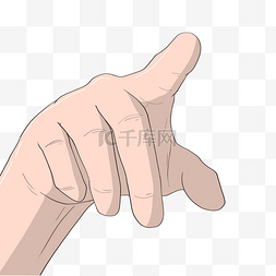 指引方向手势图片_食指向前指向手势插画