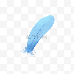 蓝色装饰水彩羽毛