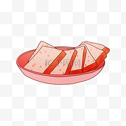 红色碗里的配菜肉块