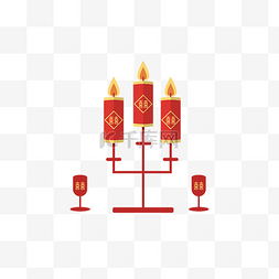 生日祝福语图片_矢量手绘红色蜡烛