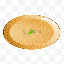 木质盘子卡通插画