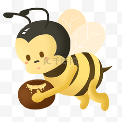 采蜜蜂图片_Q版蜜蜂免抠PNG素材