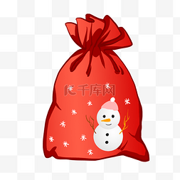 红色的礼物袋图片_可爱的雪人礼物袋