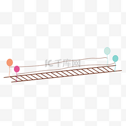 彩色分割线图片_气球梯子分割线装饰