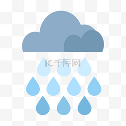 乌云大雨图片_天气蓝色郁闷乌云阵雨暴雨渐变PNG