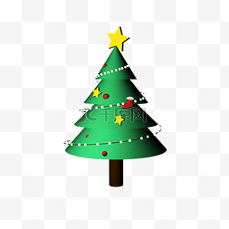 圣诞节绿色圣诞树卡通C4D装饰