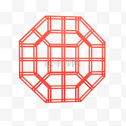 正方形立体方块图片_中国风几何正方形方块窗花