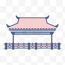 中国风亭台楼阁装饰图案
