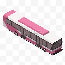 旅游车图片_粉色公交车巴士旅游免抠素材
