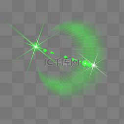闪光扩散图片_绿色光效PSD透明底