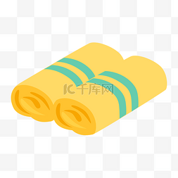 黄色的毛巾手绘插画