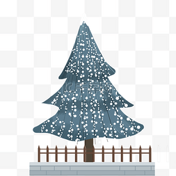 雪花图片_手绘卡通雪花圣诞节圣诞树