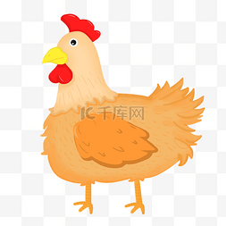 卡通母鸡手绘图片_手绘家禽小鸡插画