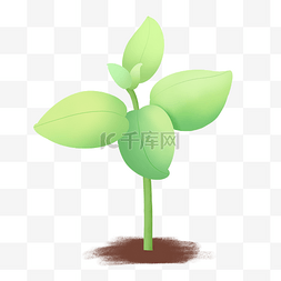 植物绿色清新图片_手绘春天植物绿色清新嫩芽