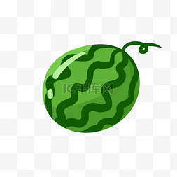 夏天浅绿色图片_圆圆的大西瓜花纹瓜