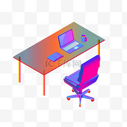 家具矢量图手绘图片_矢量手绘渐变颜色桌椅
