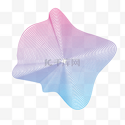 设计彩色线条图片_紫色蓝色抽象线条几何流体渐变素