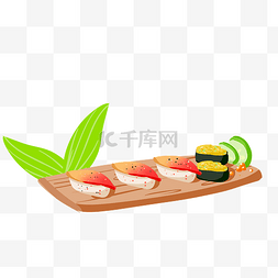 简笔画图片_美味西式寿司手绘插画