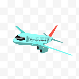 飞机模型插画图片_一架蓝色飞机插画